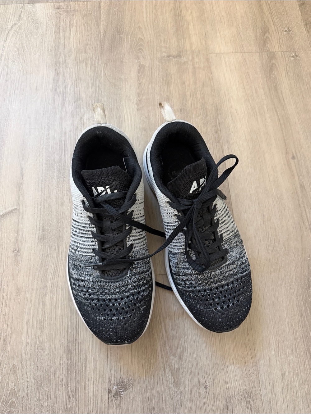 APL Gradient Knit Sneakers in Black and Gray